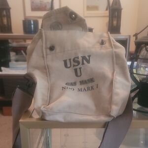 USN Canvas Shoulder Bag - Cream